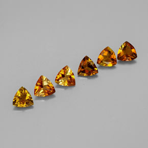 캐럿 천연 옐로우 오렌지 투르말린 보석, 트릴리언, 4×3.9 mm, VVS-VS