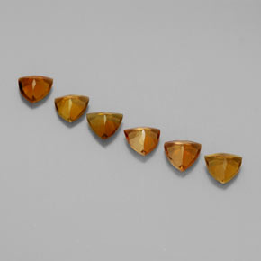 캐럿 천연 옐로우 오렌지 투르말린 보석, 트릴리언, 4×3.9 mm, VVS-VS