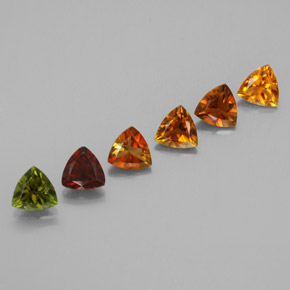 캐럿 천연 멀티컬러 투르말린 보석, 트릴리언, 4.1×4.1 mm, VVS-VS