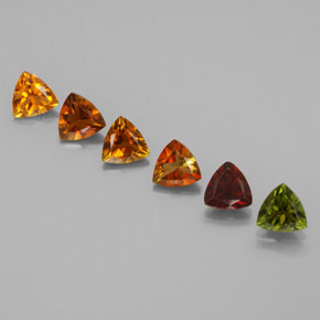 캐럿 천연 멀티컬러 투르말린 보석, 트릴리언, 4.1×4.1 mm, VVS-VS