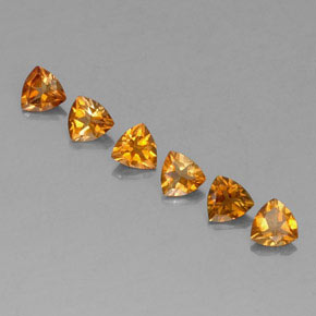 1.24캐럿 천연 옐로우 오렌지 투르말린 보석, 트릴리언, 4.1×4 mm, VVS-VS