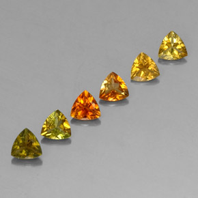 캐럿 천연 멀티컬러 투르말린 보석, 트릴리언, 4.2×4.1 mm, VVS-VS