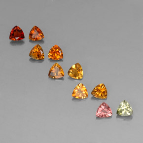 캐럿 천연 멀티컬러 투르말린 보석, 트릴리언, 4×3.9 mm, VVS-VS
