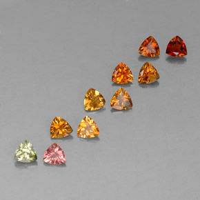 캐럿 천연 멀티컬러 투르말린 보석, 트릴리언, 4×3.9 mm, VVS-VS