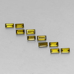 캐럿 천연 노란빛 그린 투르말린 보석, 바게트, 4.1×2 mm, VS