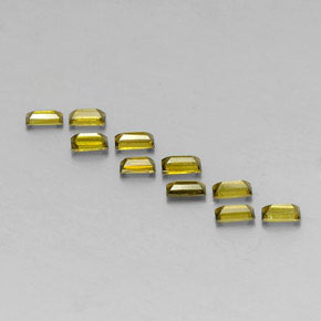 캐럿 천연 노란빛 그린 투르말린 보석, 바게트, 4.1×2 mm, VS