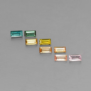 캐럿 천연 멀티컬러 투르말린 보석, 바게트, 4.1×2.1 mm, VS