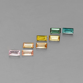 캐럿 천연 멀티컬러 투르말린 보석, 바게트, 4.1×2.1 mm, VS