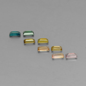캐럿 천연 멀티컬러 투르말린 보석, 바게트, 4.1×2.1 mm, VS