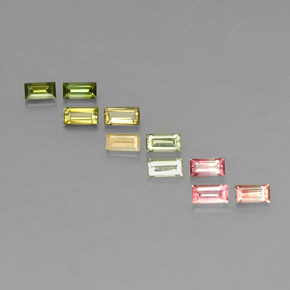 캐럿 천연 멀티컬러 투르말린 보석, 바게트, 3.8×2 mm, VS