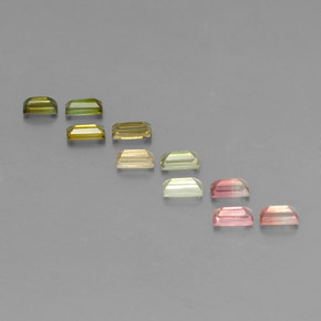 캐럿 천연 멀티컬러 투르말린 보석, 바게트, 3.8×2 mm, VS