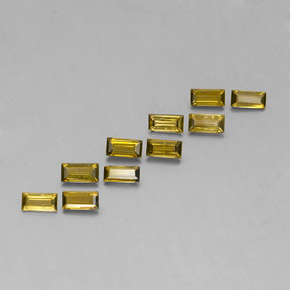 캐럿 천연 노란빛 그린 투르말린 보석, 바게트, 4.3×2.2 mm, VS