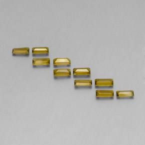 캐럿 천연 노란빛 그린 투르말린 보석, 바게트, 4.3×2.2 mm, VS