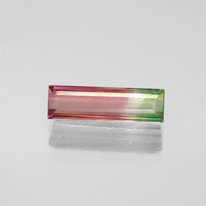 1.05캐럿 천연 워터멜론 투르말린, 바게트, 11×3.2 mm, VS