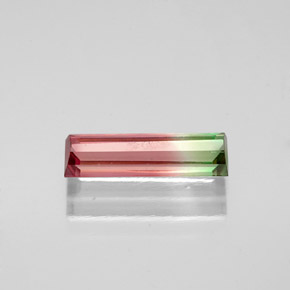 1.05캐럿 천연 워터멜론 투르말린, 바게트, 11×3.2 mm, VS