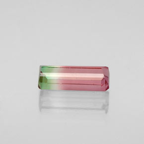 1.09캐럿 천연 워터멜론 투르말린, 에메랄드 컷, 9.4×3.9 mm, VS