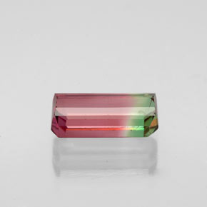 1.75캐럿 천연 워터멜론 투르말린, 에메랄드 컷, 9.7×4.9 mm, VS