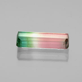 1.14캐럿 천연 워터멜론 투르말린, 에메랄드 컷, 10.8×3.8 mm, VS-SI