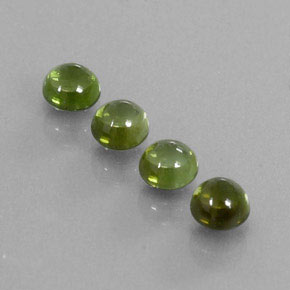 캐럿 천연 노란빛 그린 투르말린 보석, 라운드 컷, 4.04 mm, 투명한