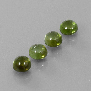 캐럿 천연 노란빛 그린 투르말린 보석, 라운드 컷, 4.04 mm, 투명한