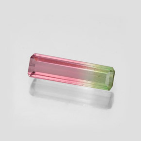 0.92캐럿 천연 워터멜론 투르말린, 에메랄드 컷, 11.4×3.2 mm, SI