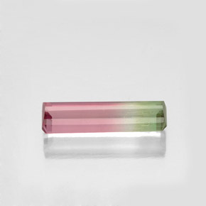 0.92캐럿 천연 워터멜론 투르말린, 에메랄드 컷, 11.4×3.2 mm, SI