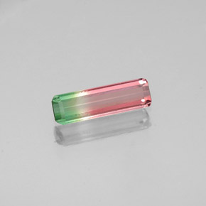0.35캐럿 천연 워터멜론 투르말린, 에메랄드 컷, 8.3×2.5 mm, VS