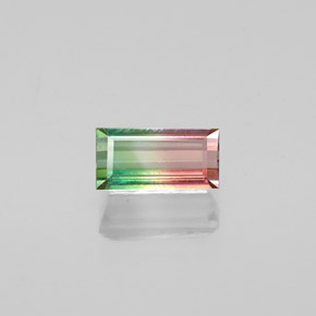 0.56캐럿 천연 워터멜론 투르말린, 바게트, 6.6×3.4 mm, VS