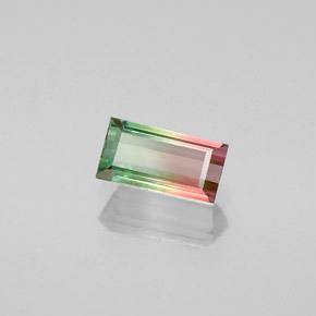 0.56캐럿 천연 워터멜론 투르말린, 바게트, 6.6×3.4 mm, VS