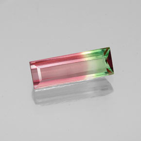 0.87캐럿 천연 워터멜론 투르말린, 바게트, 10×3.4 mm, VVS-VS