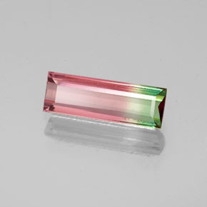 0.87캐럿 천연 워터멜론 투르말린, 바게트, 10×3.4 mm, VVS-VS