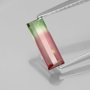 0.87캐럿 천연 워터멜론 투르말린, 바게트, 10×3.4 mm, VVS-VS