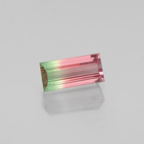0.68캐럿 천연 워터멜론 투르말린, 바게트, 7.1×3.4 mm, VS-SI