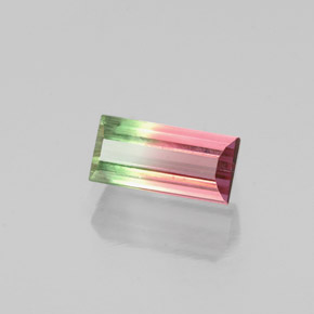 0.68캐럿 천연 워터멜론 투르말린, 바게트, 7.1×3.4 mm, VS-SI