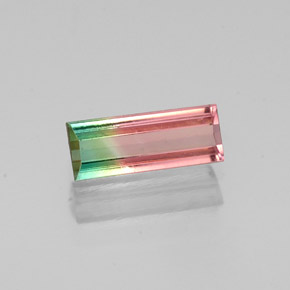 0.68캐럿 천연 워터멜론 투르말린, 바게트, 8×3.2 mm, VS