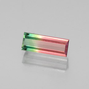 0.68캐럿 천연 워터멜론 투르말린, 바게트, 8×3.2 mm, VS