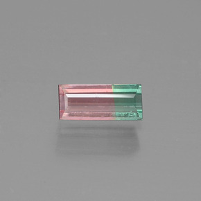 0.50캐럿 천연 바이컬러 투르말린, 바게트, 6.8×2.9 mm, VS-SI