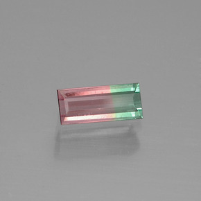 0.50캐럿 천연 바이컬러 투르말린, 바게트, 6.8×2.9 mm, VS-SI