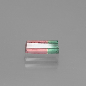 0.50캐럿 천연 바이컬러 투르말린, 바게트, 6.8×2.9 mm, VS-SI