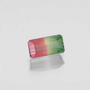 0.72캐럿 천연 워터멜론 투르말린, 에메랄드 컷, 7×3.7 mm, SI