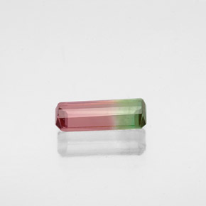 0.77캐럿 천연 바이컬러 투르말린, 에메랄드 컷, 8.9×3.9 mm, VS-SI