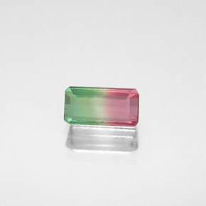0.76캐럿 천연 워터멜론 투르말린, 에메랄드 컷, 7×3.6 mm, VS