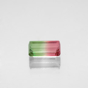 0.76캐럿 천연 워터멜론 투르말린, 에메랄드 컷, 7×3.6 mm, VS