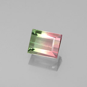 0.69캐럿 천연 워터멜론 투르말린, 바게트, 5.6×4.5 mm, VS