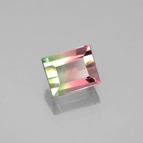 0.69캐럿 천연 워터멜론 투르말린, 바게트, 5.6×4.5 mm, VS