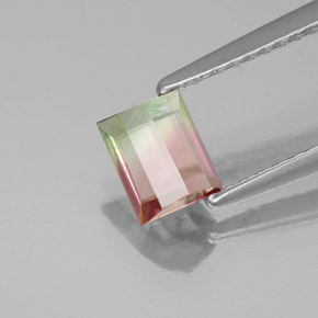 0.69캐럿 천연 워터멜론 투르말린, 바게트, 5.6×4.5 mm, VS