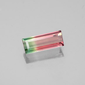 0.39캐럿 천연 워터멜론 투르말린, 바게트, 7.1×2.9 mm, VS