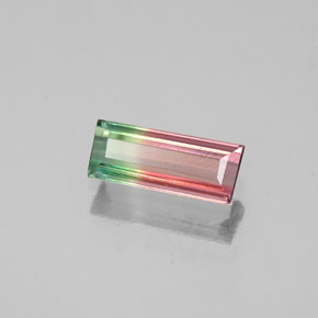 0.39캐럿 천연 워터멜론 투르말린, 바게트, 7.1×2.9 mm, VS