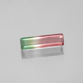 0.53캐럿 천연 워터멜론 투르말린, 에메랄드 컷, 9.7×2.7 mm, VS-SI