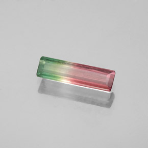 0.53캐럿 천연 워터멜론 투르말린, 에메랄드 컷, 9.7×2.7 mm, VS-SI
